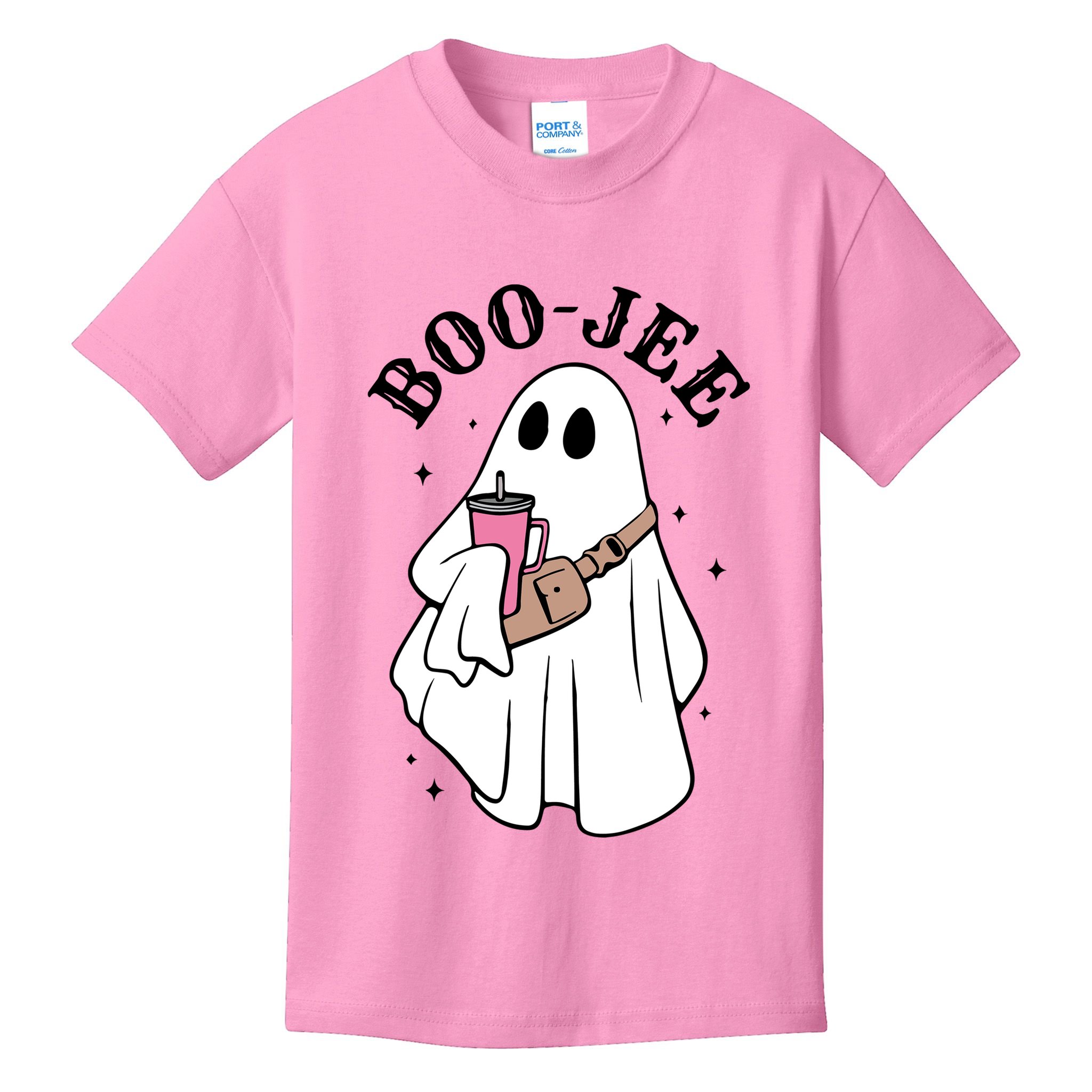 Boo Jee Funny Halloween Shopaholic Ghost Kids T-Shirt