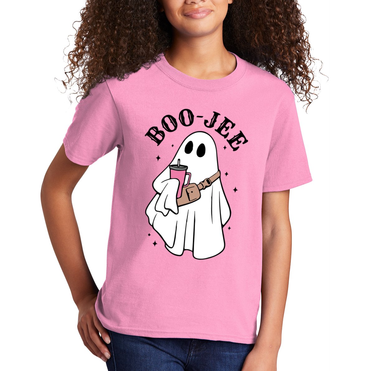 Boo Jee Funny Halloween Shopaholic Ghost Kids T-Shirt
