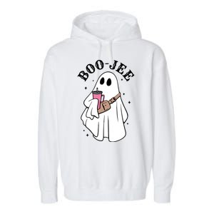 Boo Jee Funny Halloween Shopaholic Ghost Garment-Dyed Fleece Hoodie