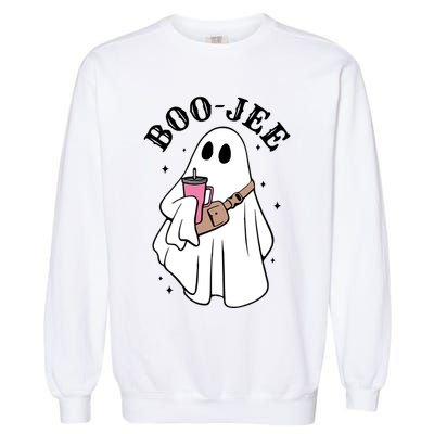 Boo Jee Funny Halloween Shopaholic Ghost Garment-Dyed Sweatshirt