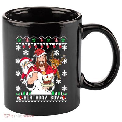 Birthday Jesus Funny Ugly Christmas Funny Gift 11oz C Handle Ceramic Mug
