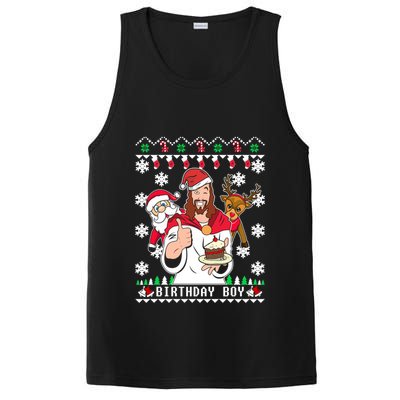Birthday Jesus Funny Ugly Christmas Funny Gift PosiCharge Competitor Tank