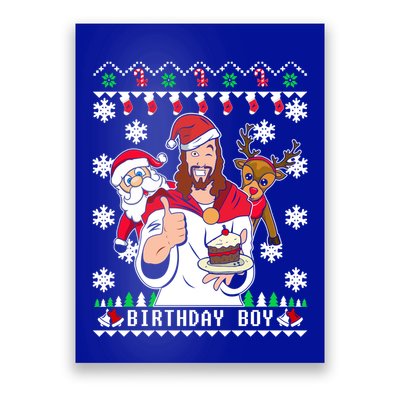 Birthday Jesus Funny Ugly Christmas Funny Gift Poster