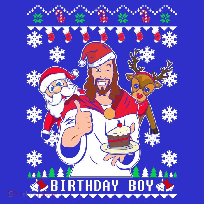 Birthday Jesus Funny Ugly Christmas Funny Gift Premium T-Shirt