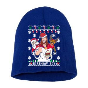 Birthday Jesus Funny Ugly Christmas Funny Gift Short Acrylic Beanie