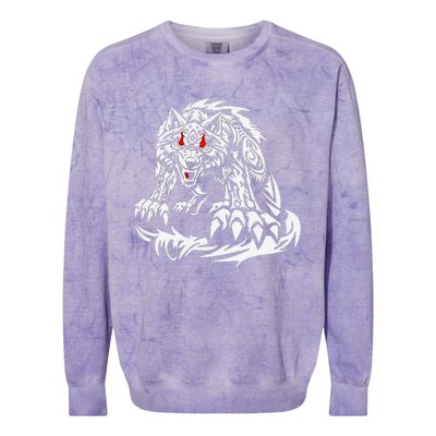 Black Jacob Fatu Wolf Gift Colorblast Crewneck Sweatshirt