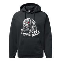 Black Jacob Fatu Wolf Gift Performance Fleece Hoodie