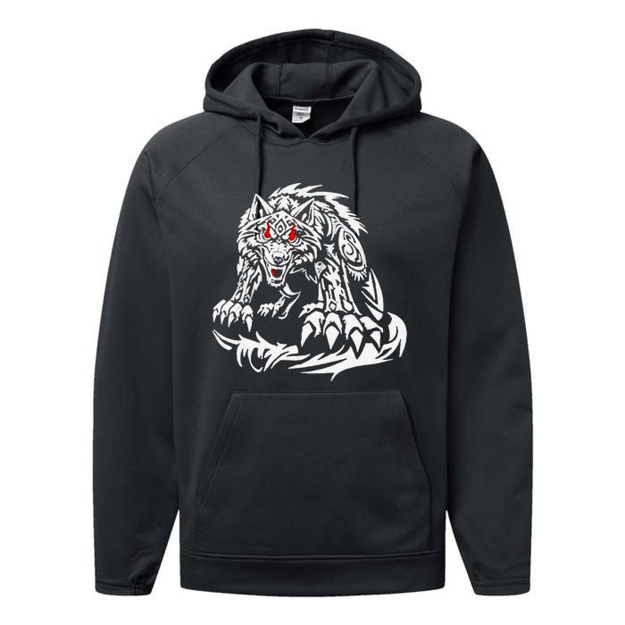 Black Jacob Fatu Wolf Gift Performance Fleece Hoodie