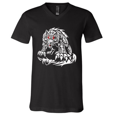 Black Jacob Fatu Wolf Gift V-Neck T-Shirt