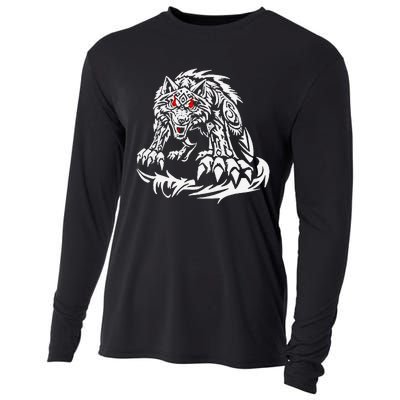 Black Jacob Fatu Wolf Gift Cooling Performance Long Sleeve Crew