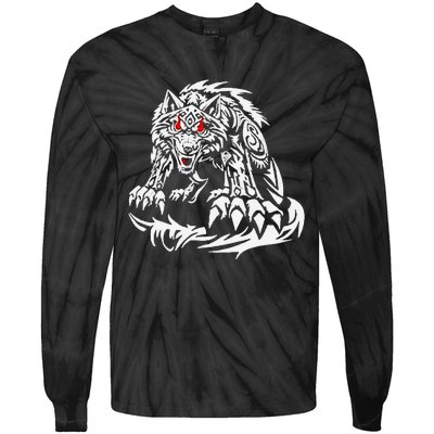 Black Jacob Fatu Wolf Gift Tie-Dye Long Sleeve Shirt