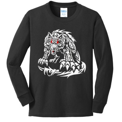 Black Jacob Fatu Wolf Gift Kids Long Sleeve Shirt