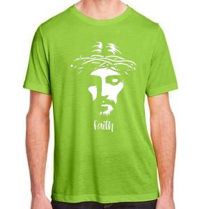 Beautiful Jesus Face Crown Of Thorns Christian Faith Peace Adult ChromaSoft Performance T-Shirt