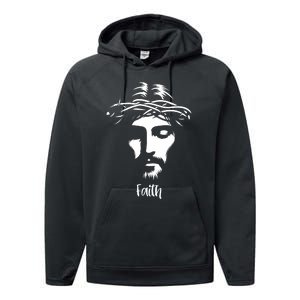 Beautiful Jesus Face Crown Of Thorns Christian Faith Peace Performance Fleece Hoodie