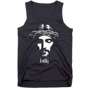 Beautiful Jesus Face Crown Of Thorns Christian Faith Peace Tank Top