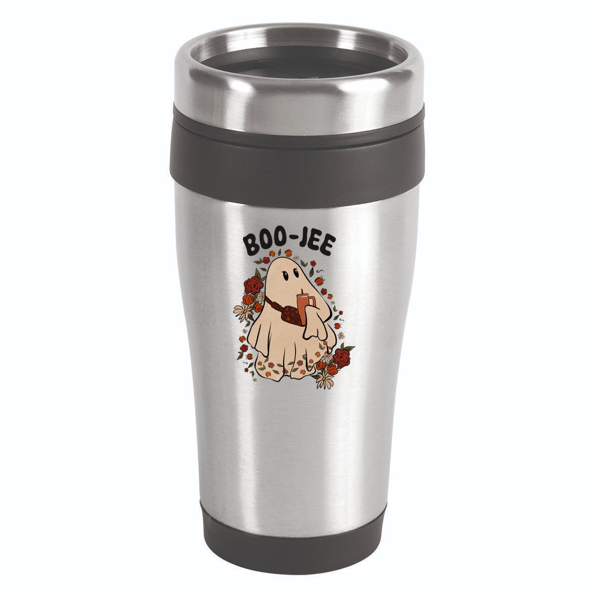 Boo Jee Fall Halloween Ghost Funny 16oz Travel Tumbler