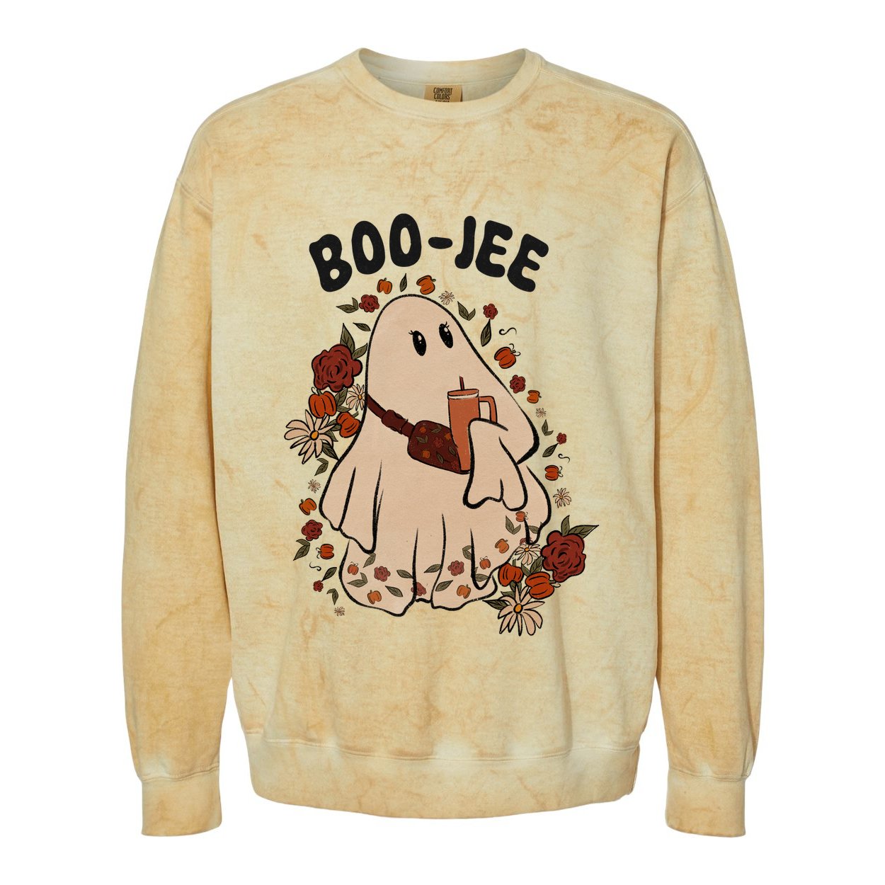 Boo Jee Fall Halloween Ghost Funny Colorblast Crewneck Sweatshirt