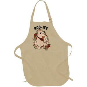 Boo Jee Fall Halloween Ghost Funny Full-Length Apron With Pockets