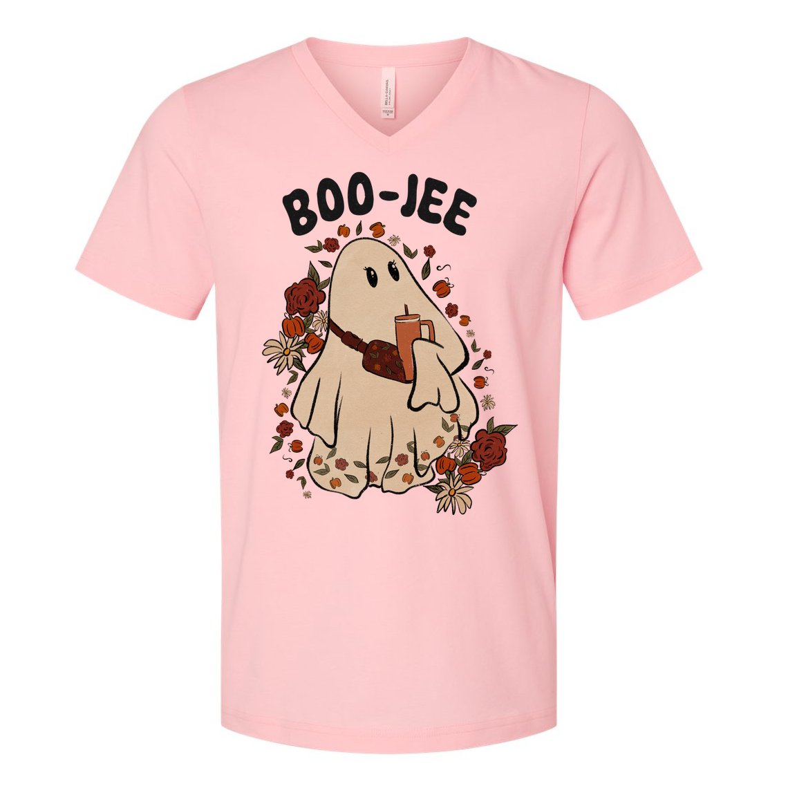 Boo Jee Fall Halloween Ghost Funny V-Neck T-Shirt
