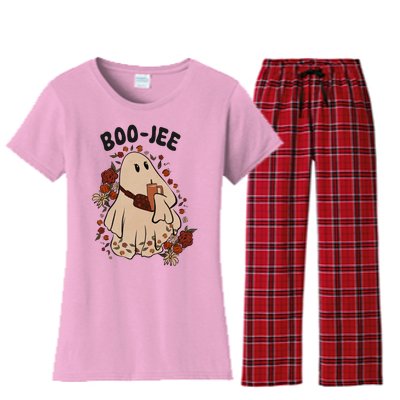 Boo Jee Fall Halloween Ghost Funny Women's Flannel Pajama Set