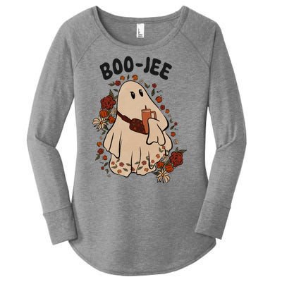 Boo Jee Fall Halloween Ghost Funny Women's Perfect Tri Tunic Long Sleeve Shirt