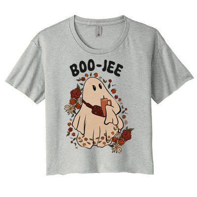 Boo Jee Fall Halloween Ghost Funny Women's Crop Top Tee