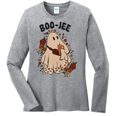 Boo Jee Fall Halloween Ghost Funny Ladies Long Sleeve Shirt