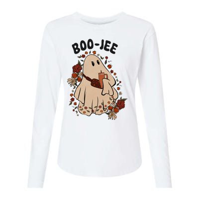 Boo Jee Fall Halloween Ghost Funny Womens Cotton Relaxed Long Sleeve T-Shirt