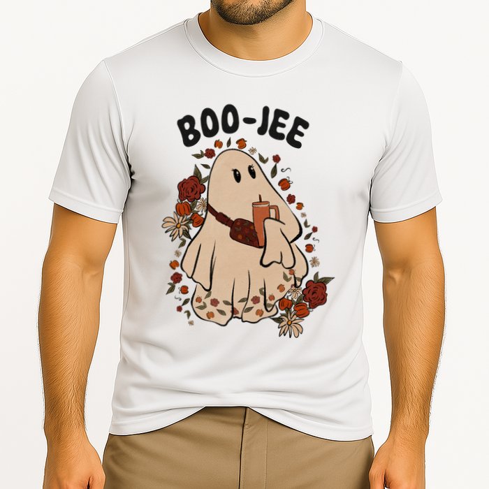 Boo Jee Fall Halloween Ghost Funny Cooling Performance Crew T-Shirt