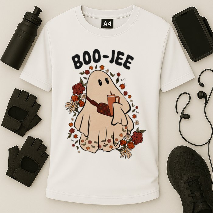 Boo Jee Fall Halloween Ghost Funny Cooling Performance Crew T-Shirt
