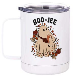 Boo Jee Fall Halloween Ghost Funny 12 oz Stainless Steel Tumbler Cup