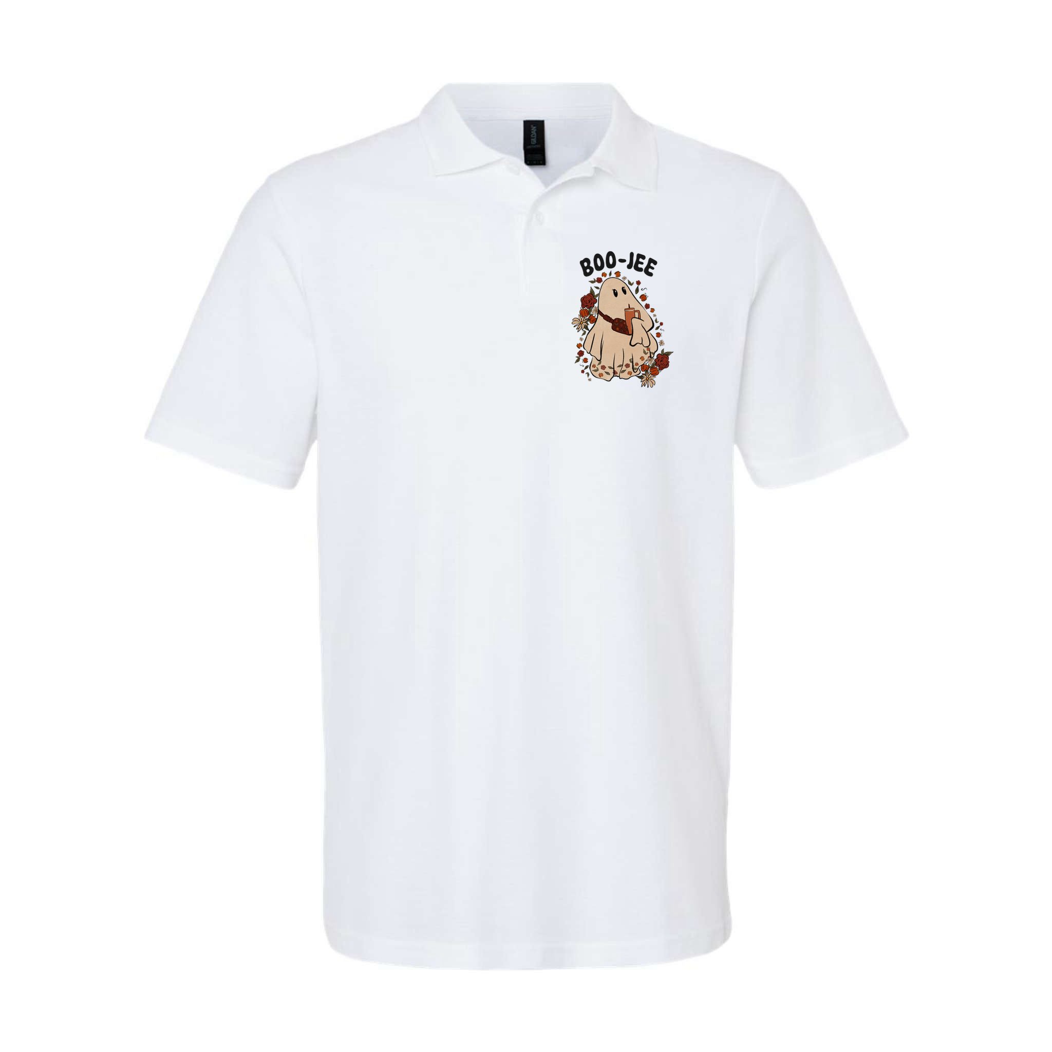 Boo Jee Fall Halloween Ghost Funny Polo