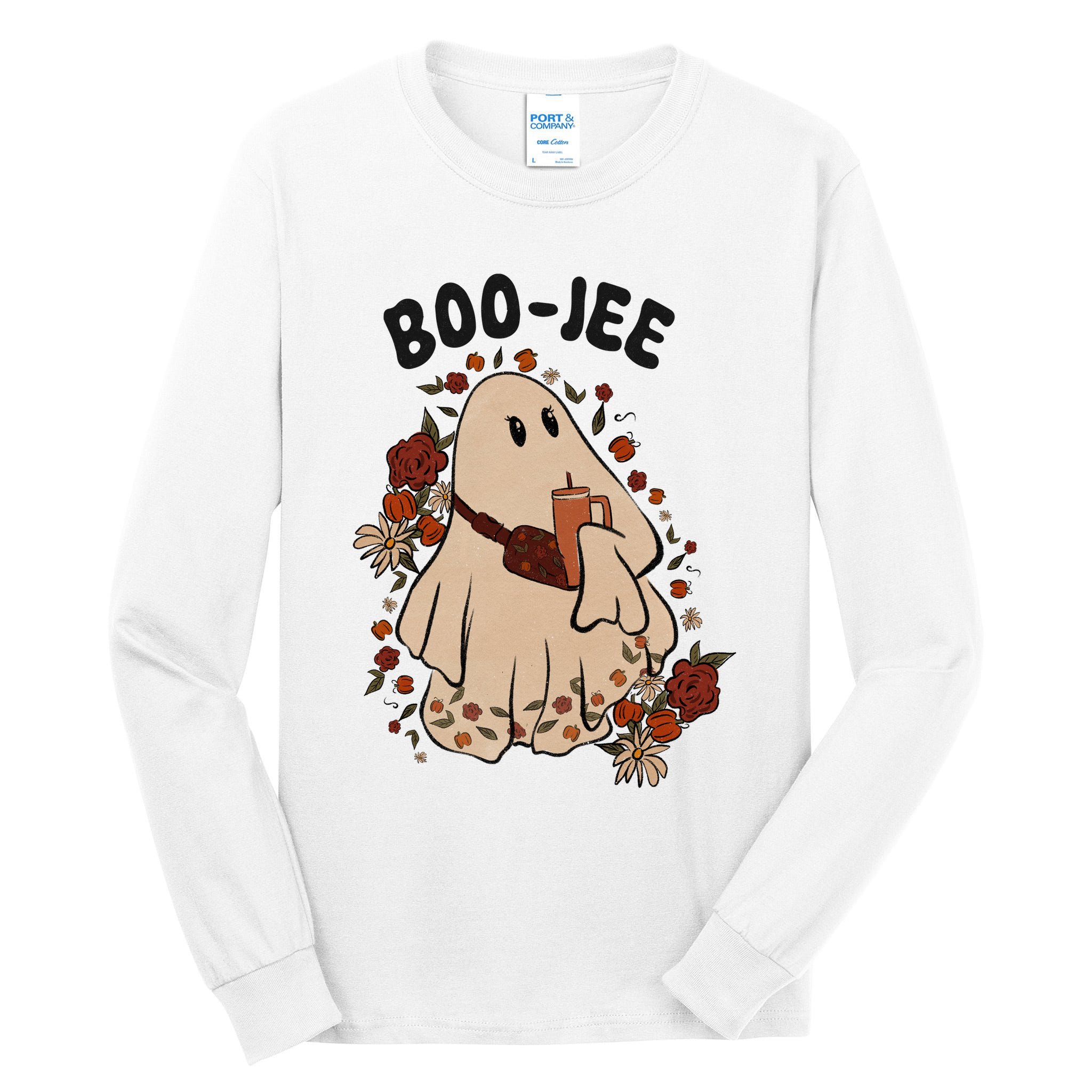 Boo Jee Fall Halloween Ghost Funny Tall Long Sleeve T-Shirt