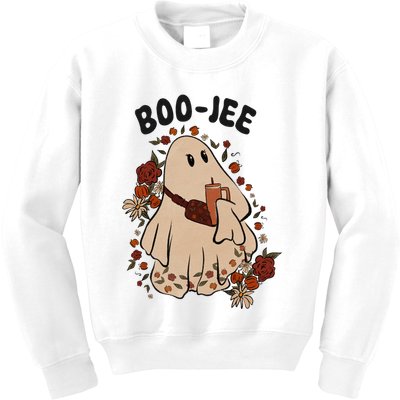 Boo Jee Fall Halloween Ghost Funny Kids Sweatshirt