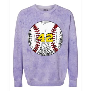 Baseball Jersey Favorite Lucky Number 42 Colorblast Crewneck Sweatshirt