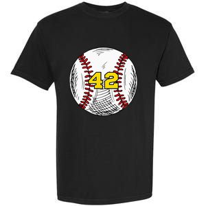 Baseball Jersey Favorite Lucky Number 42 Garment-Dyed Heavyweight T-Shirt