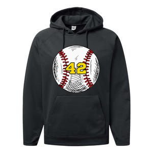 Baseball Jersey Favorite Lucky Number 42 Performance Fleece Hoodie