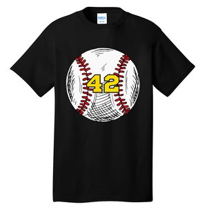 Baseball Jersey Favorite Lucky Number 42 Tall T-Shirt