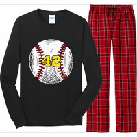 Baseball Jersey Favorite Lucky Number 42 Long Sleeve Pajama Set