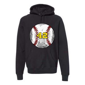 Baseball Jersey Favorite Lucky Number 42 Premium Hoodie