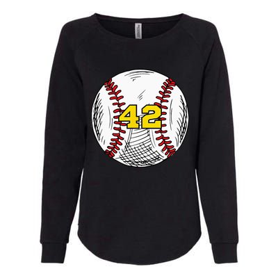 Baseball Jersey Favorite Lucky Number 42 Womens California Wash Sweatshirt