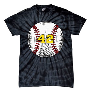 Baseball Jersey Favorite Lucky Number 42 Tie-Dye T-Shirt