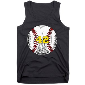 Baseball Jersey Favorite Lucky Number 42 Tank Top