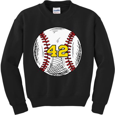 Baseball Jersey Favorite Lucky Number 42 Kids Sweatshirt