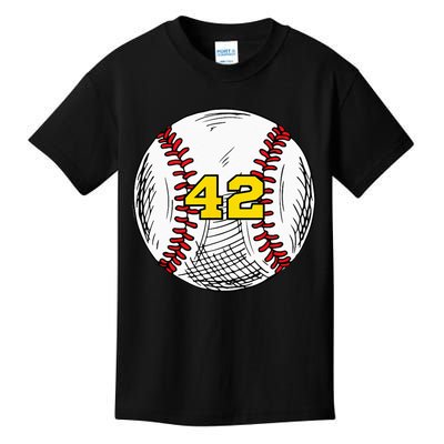 Baseball Jersey Favorite Lucky Number 42 Kids T-Shirt