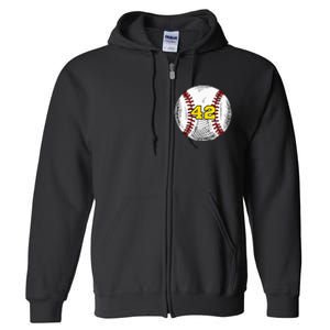 Baseball Jersey Favorite Lucky Number 42 Full Zip Hoodie