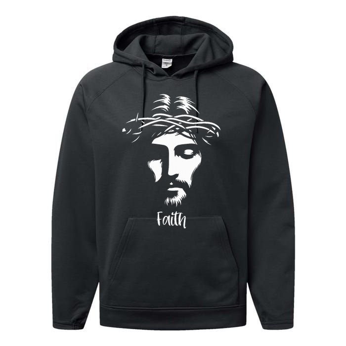 Beautiful Jesus Face Crown Of Thorns Christian Faith Peace Performance Fleece Hoodie