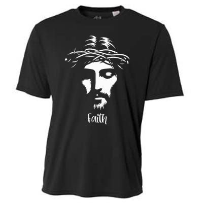 Beautiful Jesus Face Crown Of Thorns Christian Faith Peace Cooling Performance Crew T-Shirt