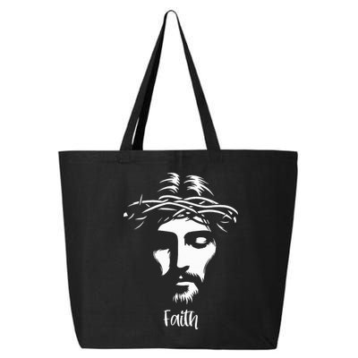 Beautiful Jesus Face Crown Of Thorns Christian Faith Peace 25L Jumbo Tote