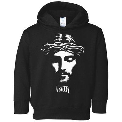 Beautiful Jesus Face Crown Of Thorns Christian Faith Peace Toddler Hoodie